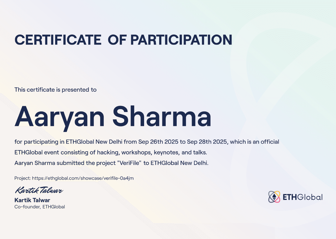 Hacker at ETHGlobal New Delhi