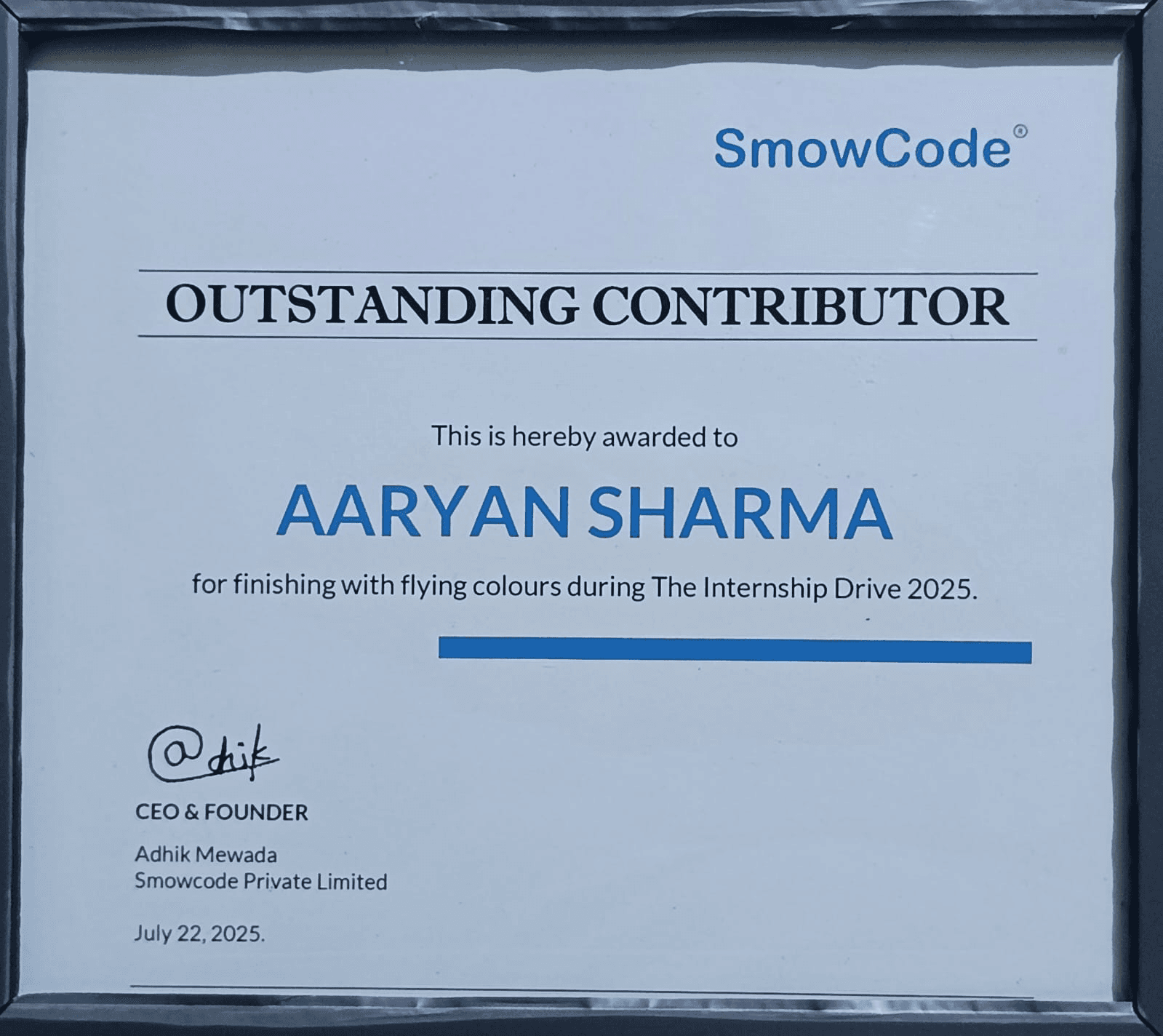 Outstanding Contributor at Smowcode